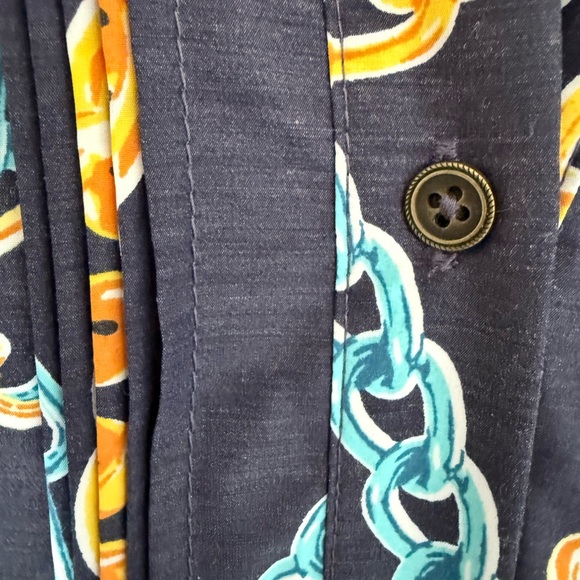 đź’‹NWTđź’‹Anthropologie Navy Chain-Print Backless Halter Maxi Dress 076 - Picture 6 of 10